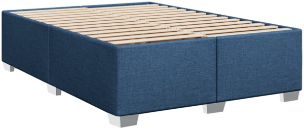 vidaXL Boxspringbett mit Matratze Blau 140x190 cm Stoff 3285896 Bild 4