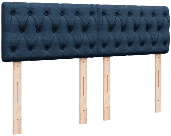 vidaXL Boxspringbett mit Matratze Blau 140x190 cm Stoff 3285896 Bild 7