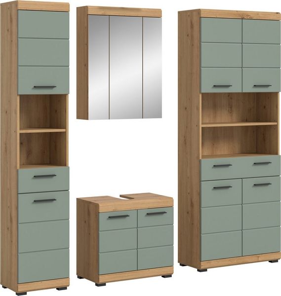INOSIGN Badmöbel-Set Siena, 4 teilig, bestehend aus:, (Set), Hochschrank schmal, WBU, Spiegelschrank, Hochschrank breit