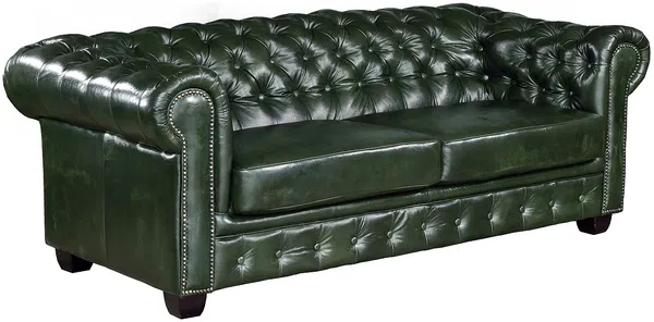 Vente-unique - BRENTON Sofa and armchair set Leder Grün - B 96 cm x H 73 cm x L 201 cm105 cm Bild 6