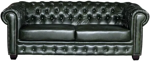 Vente-unique - BRENTON Sofa and armchair set Leder Grün - B 96 cm x H 73 cm x L 201 cm105 cm Bild 5