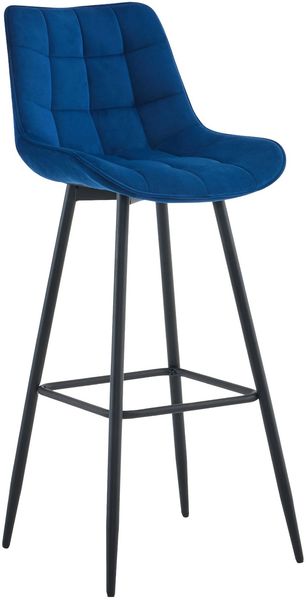 Barhocker SYDNEY - Blau, Samt Barhocker mit Lehne Barstuhl Tresenhocker Tresenstuhl Kneipenhocker Kneipenstuhl