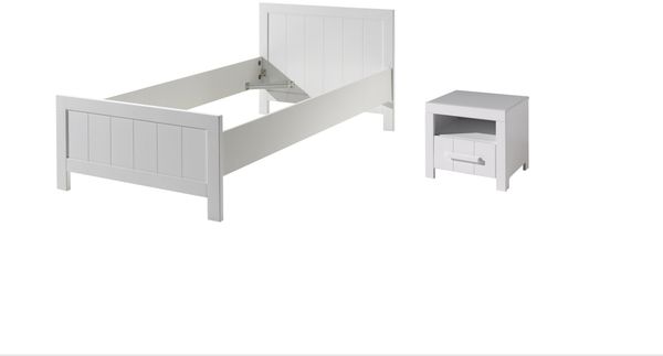 Jugendzimmer-Set >ERIK< in Weiß aus Massiv Kiefer und MDF