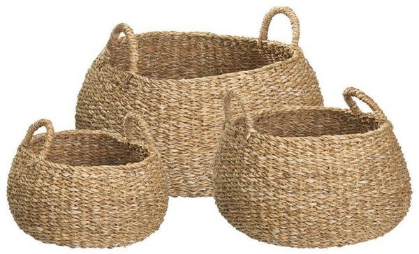 Koopman Aufbewahrungskorb GRAS, Ø 40 x H 30 cm, Braun, Seegras, (1 St), mit Griffen
