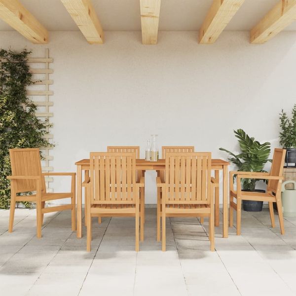 vidaXL 7-tlg. Garten-Essgruppe Massivholz Teak 3157918