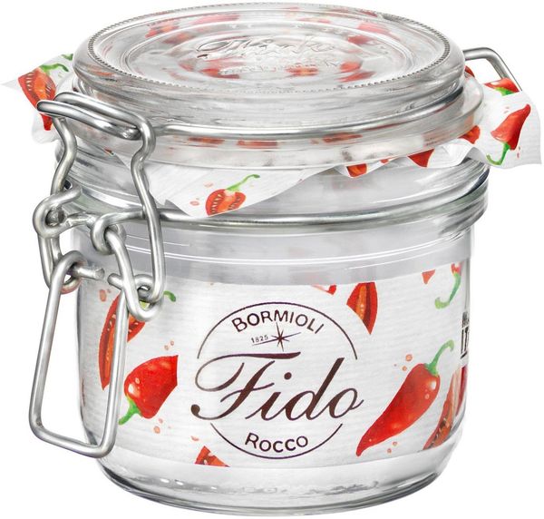 Bormioli Rocco Vorratsglas Fido, Glas, (Set, 6-tlg, 6 Stück, 0,2l Fassungsvermögen), luftdicht verschließbar, mit Bügelverschluß
