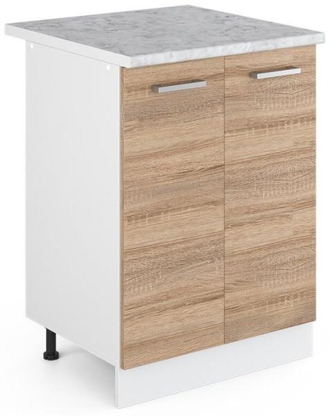 Vicco Küchenschrank R-Line Hängeschrank Unterschrank Küchenzeile Küchenunterschrank Arbeitsplatte, Möbel verfügbar in anthrazit und weiß (Sonoma mit Arbeitsplatte, Unterschrank 60 cm)