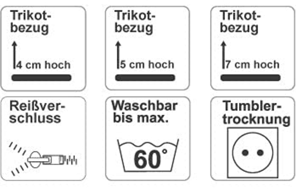 Trikotbezug 100% BW 160g/m² weiß 200x200x5 cm Bild 5