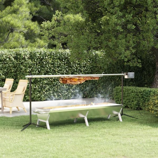 vidaXL Grill Silbern 158x42x31 cm Edelstahl 319968
