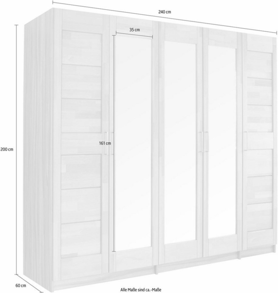 Home affaire Drehtürenschrank Triest teilmassiv, FSC®-zertifizierte Buche Bild 3