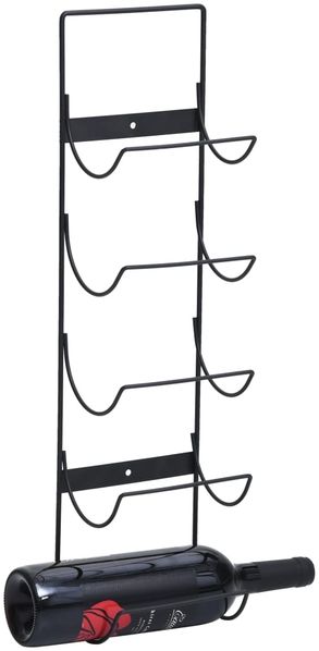 vidaXL Wand-Weinregal für 5 Flaschen Schwarz Eisen 325920