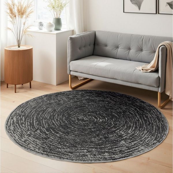 HANSE Home Teppich Cavallo, rund, Höhe: 9 mm, Wohnzimmer, Schlafzimmer, Flur, Kurzflor, meliert, Vintage, weich