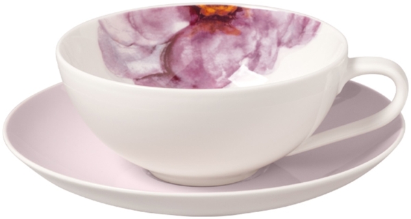 Villeroy & Boch Rose Garden Teetasse mit Untertasse 110 ml Rosa Bild 1