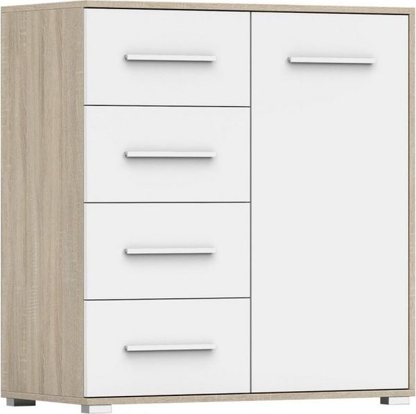 MOEBLO Kommode Irys mini 01 (Wohnzimmer Kommode Schlafzimmer Komodenschrank Highboard, 90cm 1D4S Sideboard), (B x H x T): 90x95x45 cm