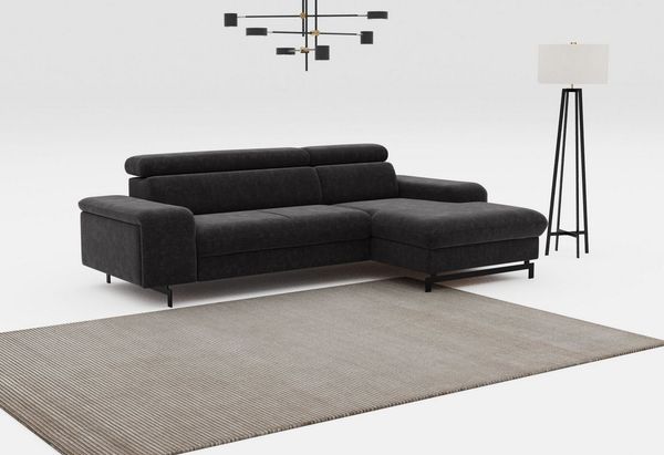 COTTA Ecksofa Emma L-Form, B: 267 cm, mit Kopfteilverstellung, optional Bettfunktion & Bettkasten