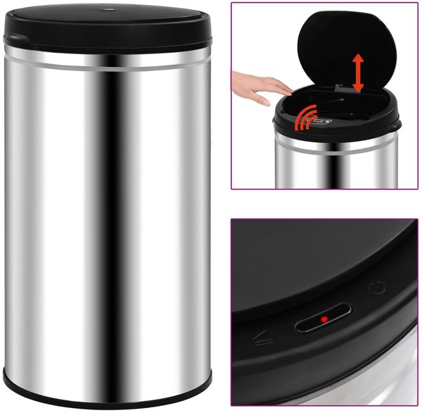 vidaXL Automatischer Sensor-Mülleimer 60 L Edelstahl 322695