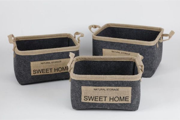 6x Filzkörbe 3er Set Grau Aufbewahrung Kisten Boxen Korb Taschen Regal Ordnung