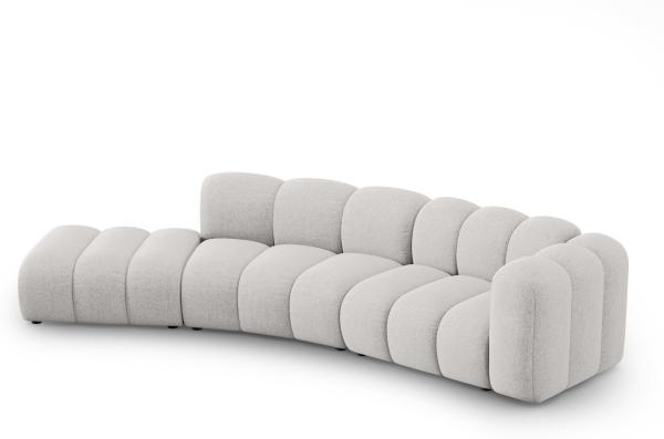 Micadoni Modulares Sofa Lupine 5-Sitzer Links Chenille Haga Hellgrau