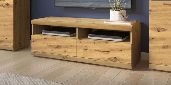 Lowboard Silver TV-Unterschrank 140x48x54cm artisan Eiche