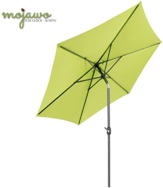 Alu Gartenschirm Ø 3m – Knickbarer Sonnenschirm UV30 Kurbel Limegrün