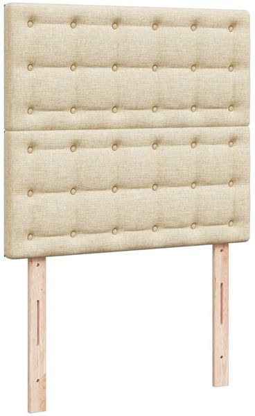 vidaXL Boxspringbett mit Matratze Creme 100x200 cm Stoff 3293510 Bild 9