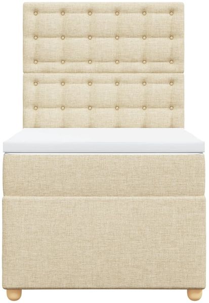 vidaXL Boxspringbett mit Matratze Creme 100x200 cm Stoff 3293510 Bild 6