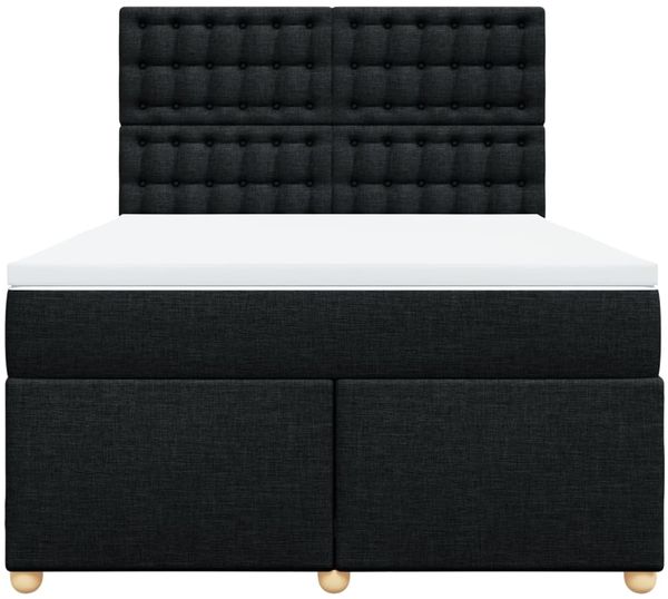 vidaXL Boxspringbett mit Matratze Schwarz 160x200 cm Stoff 3293647 Bild 6