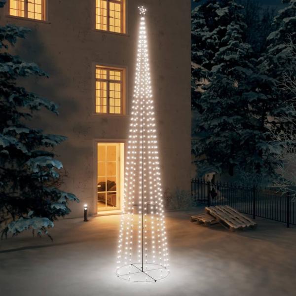 vidaXL Weihnachtsbaum in Kegelform 752 LEDs Deko Kaltweiß 160x500 cm 328723