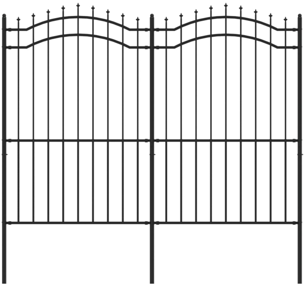 vidaXL Gartenzaun mit Speerspitze Schwarz 239 x 175 cm Pulverbeschichteter Stahl 151083