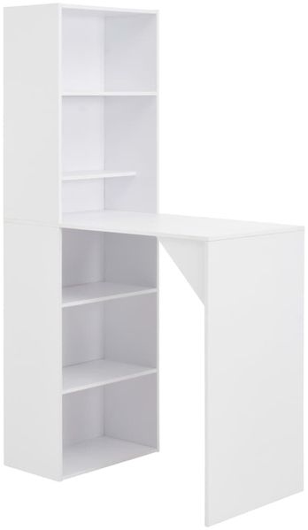 Bartisch, Stehtisch, Bistrotisch mit Schrank Weiß 115x59x200 cm