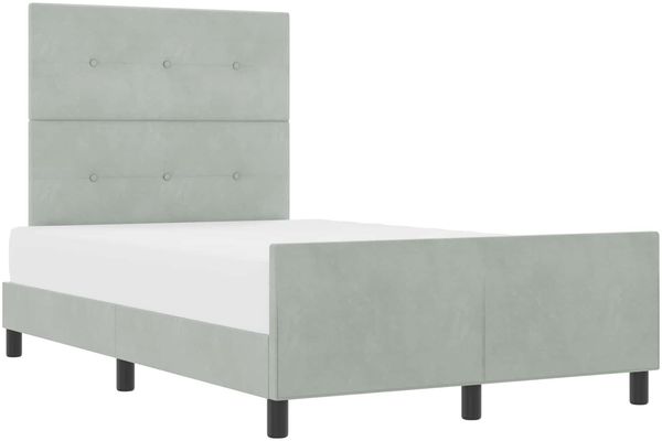 vidaXL Boxspringbett mit Kopfteil Hellgrau 120 x 190 cm Samt 3344927 Bild 2