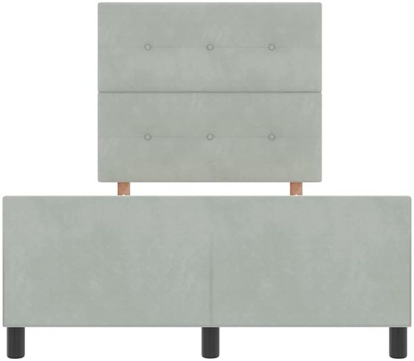 vidaXL Boxspringbett mit Kopfteil Hellgrau 120 x 190 cm Samt 3344927 Bild 7