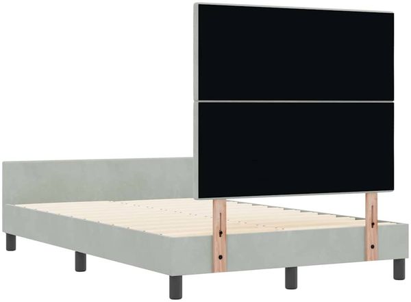 vidaXL Boxspringbett mit Kopfteil Hellgrau 120 x 190 cm Samt 3344927 Bild 9