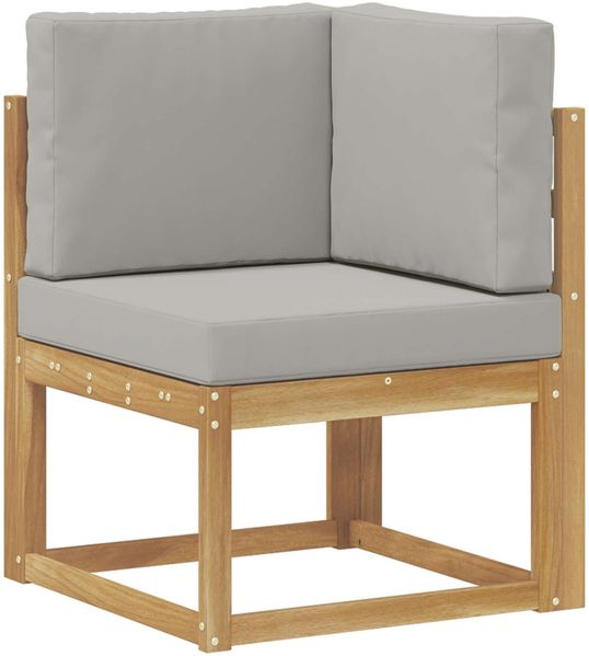 vidaXL Outdoor-Sofagarnitur mit Kissen 6 pcs Weiß und Hellgrau 3387685 Bild 4