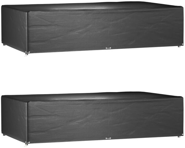 vidaXL Gartenmöbel-Abdeckungen 2 Stk. 12 Ösen 315x180x75 cm Rechteckig 3155365