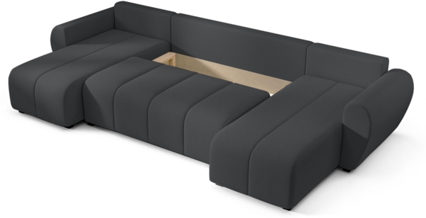 AX LIVING Malatya U Couch mit Schlaffunktion Ecksofa Dunkelgrau 311 cm Bild 4