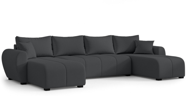 AX LIVING Malatya U Couch mit Schlaffunktion Ecksofa Dunkelgrau 311 cm Bild 2