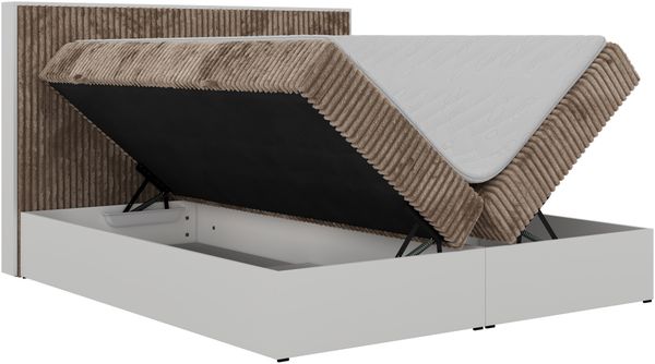 Boxspringbett TRAVIT, Doppelbett 7-Zonen-Multipocket-Matratze H3, Kopfteil, zwei Bettkästen, Topper T25 - 140 x 200 cm - Braun Cord Bild 8
