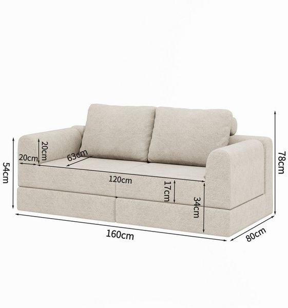 STILVORA Schlafsofa Modulares sofa Multifunktionales Klappsofa für Wohn- und Schlaf-, Klappbares Multifunktions-Sofa mit Memory-Schaum – Rust Braun, hochwertige Schaumpolsterung für Sitz- und Liegekomfort