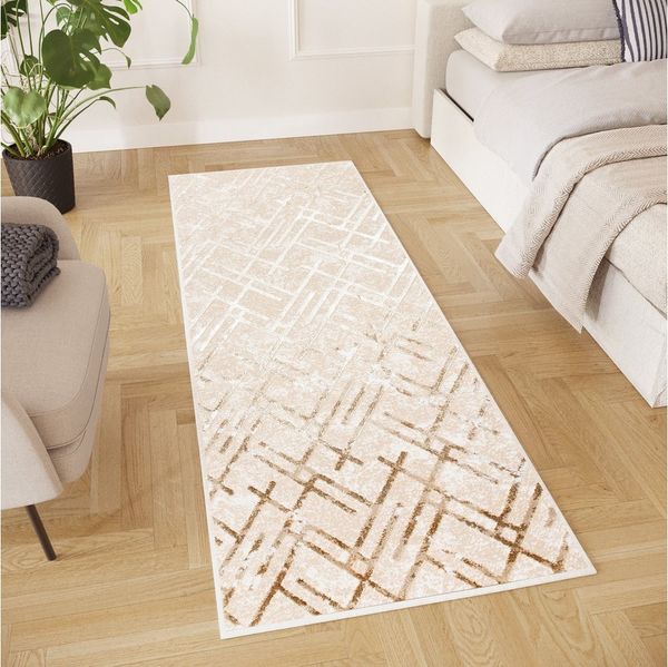 Tapiso Läufer CRYSTAL, rechteckig, Höhe: 8 mm, Wohnzimmer Schlafzimmer Flur Korridor Modern Design