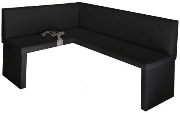 Eckbank Bank Küchenbank 196 x 142 cm -ROBIN XL R -Kunstleder Schwarz Bild 3