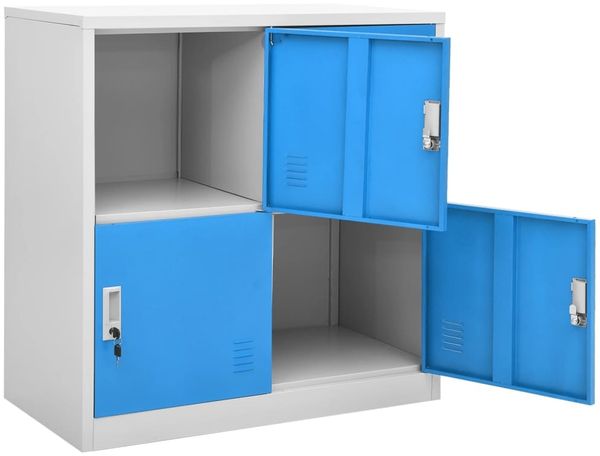 vidaXL Schließfachschrank Hellgrau und Blau 90 x 45 x 92,5 cm Stahl Bild 5