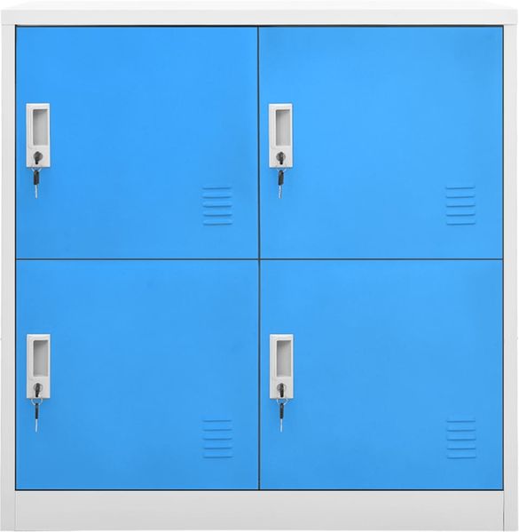vidaXL Schließfachschrank Hellgrau und Blau 90 x 45 x 92,5 cm Stahl Bild 2