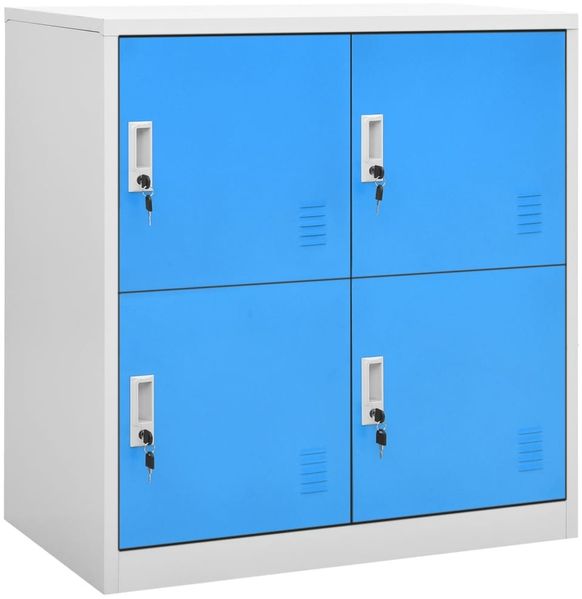 vidaXL Schließfachschrank Hellgrau und Blau 90 x 45 x 92,5 cm Stahl