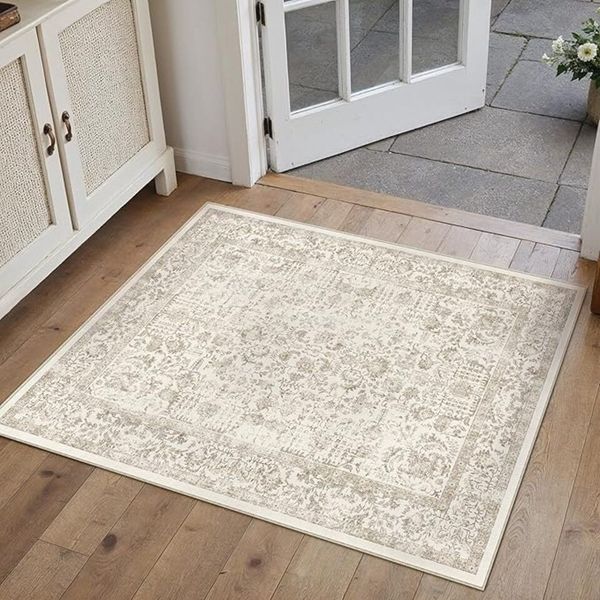 PURECOZY Teppich kurzflor, Wohnzimmerteppich, rutschfester Teppich, Vintage-Stil, rechteckig, Höhe: 6.1 mm, geeignet für verschiedene Innenräume