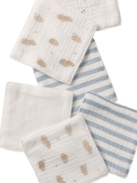 vertbaudet Waschlappen Waschlappen mit Aufbewahrungsbeutel, 6er-Pack