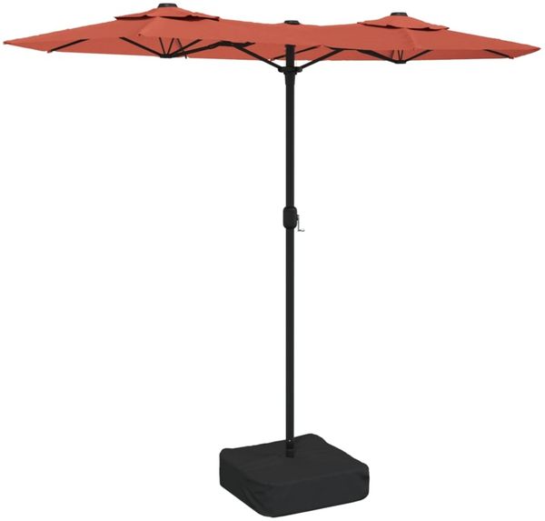 Doppel-Sonnenschirm, Terrassenschirm Terrakottarot 316x145 cm
