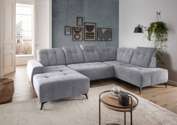U-Form Wohnlandschaft Sano mit Elektrofunktion von Benformato | Mango
