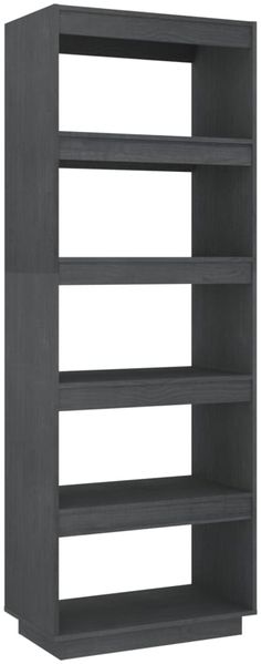 Bücherregal | Standregal Grau 60x35x167 cm Massivholz Kiefer
