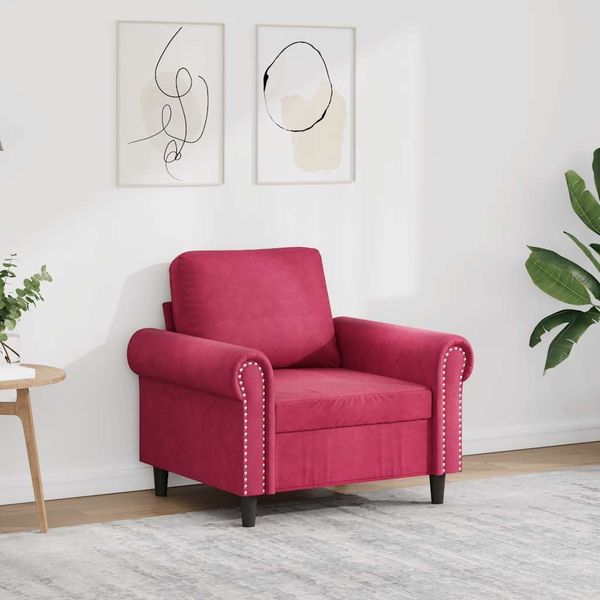 vidaXL Sessel Weinrot 60 cm Samt 359513